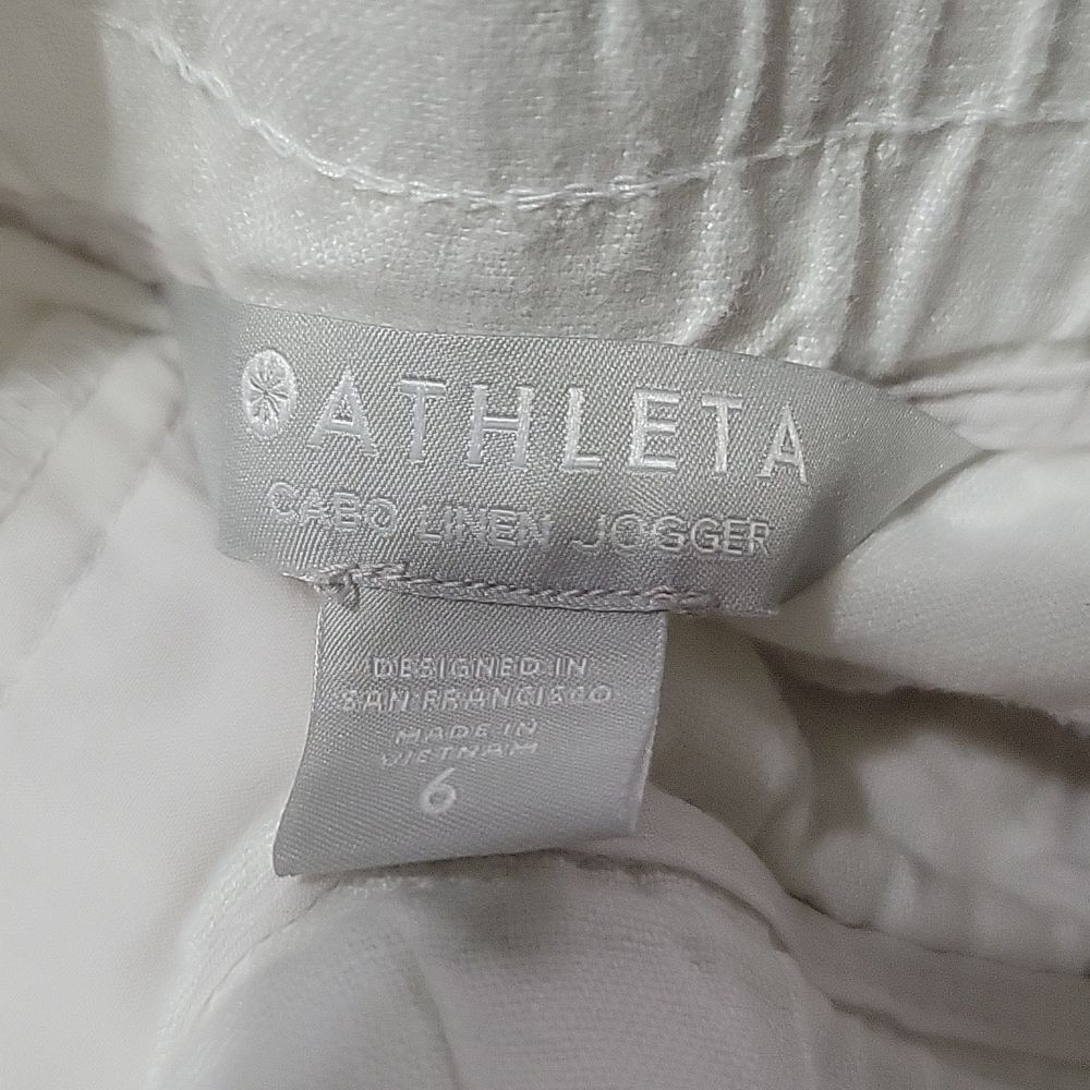 Athleta Cabo White Linen Jogger Size 6/Medium - Picture 12 of 12